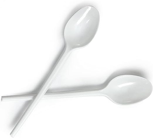 Pack of 50 Disposable Plastic White Spoon – Shewaramani Plastic